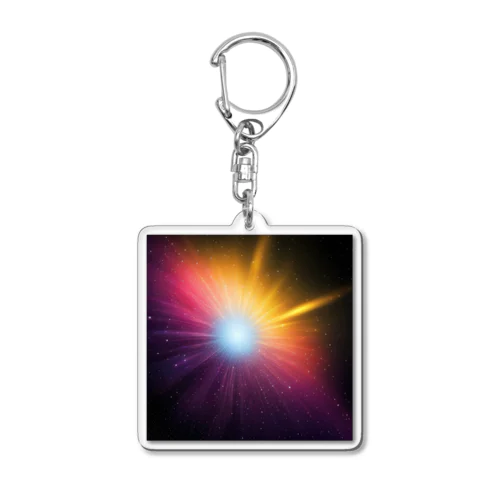 宇宙に漂う青白い光 Acrylic Key Chain