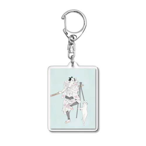 バレエ男子とバレエ猫 Acrylic Key Chain