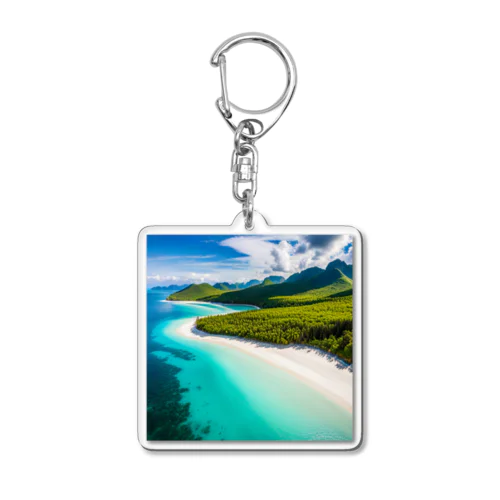 空からの楽園、透明な海グッズ Acrylic Key Chain