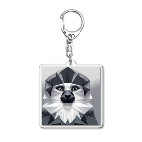 折り紙風シロテテナガザルグッズ Acrylic Key Chain
