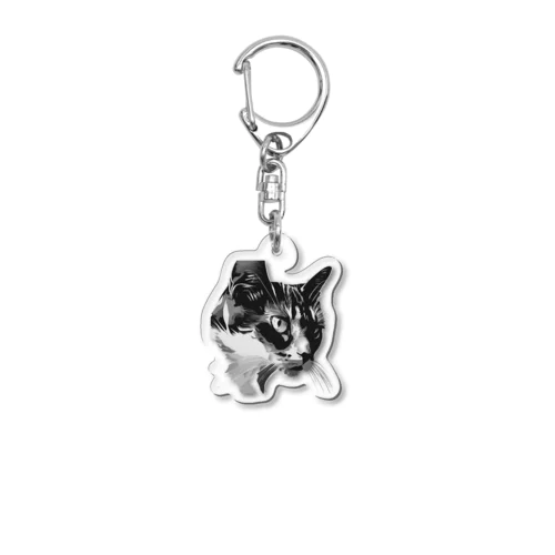 モノクロキャット Acrylic Key Chain