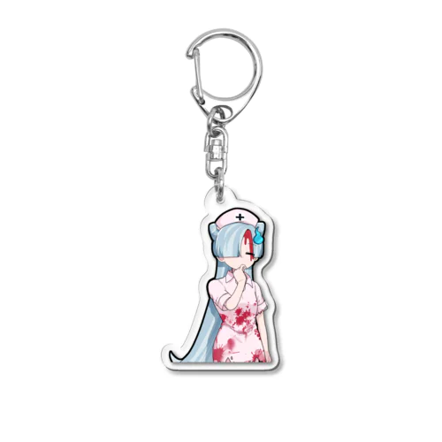 指笛を吹くエーコさん：流血ナース Acrylic Key Chain