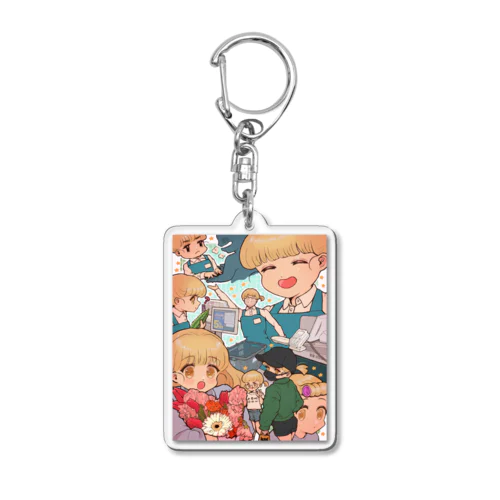 スーパーのレジ係の女の子 Acrylic Key Chain