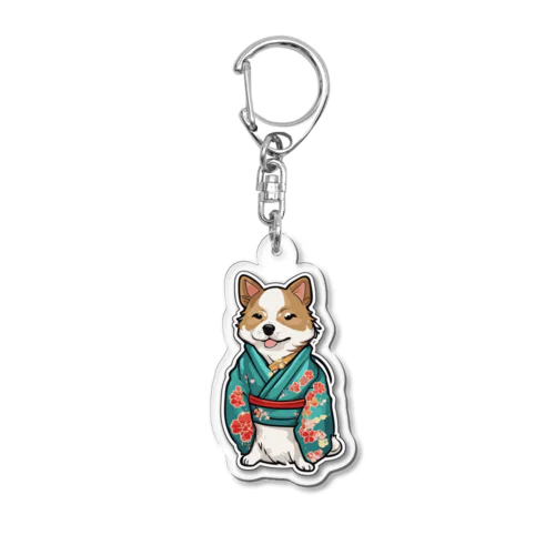 KIMONO Japanese Dog(M) Acrylic Key Chain