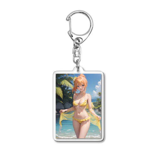 南国ビキニイラスト(イオス) Acrylic Key Chain