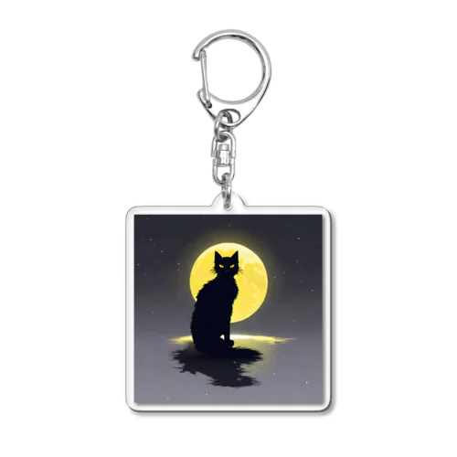 ピクセルアート黒猫　15 Acrylic Key Chain