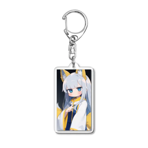 魅惑的なキツネ姿の美女 Acrylic Key Chain