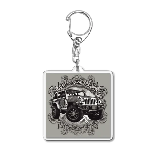 トライバル　ジープ1 Acrylic Key Chain