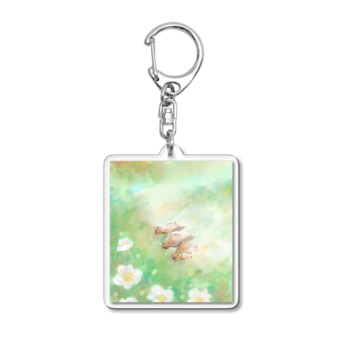 川辺で日向ぼっこ Acrylic Key Chain