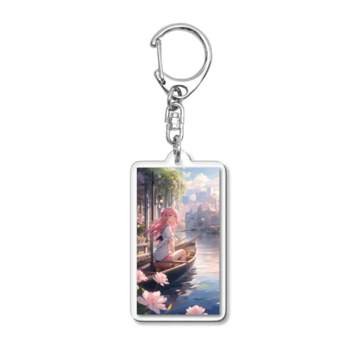 船と女の子 Acrylic Key Chain