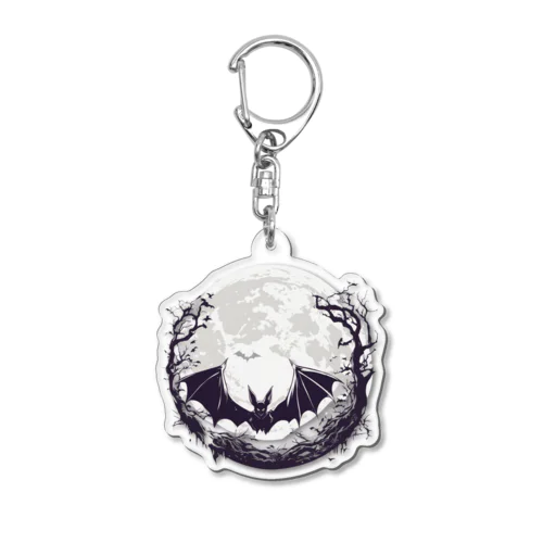 蝙蝠と月「bat and moon」 Acrylic Key Chain