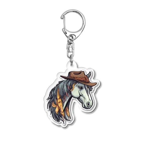 Hat Horse Acrylic Key Chain