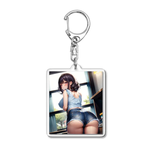 Denim Girl Acrylic Key Chain