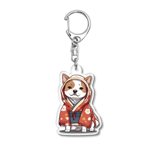 和装わんちゃん Acrylic Key Chain