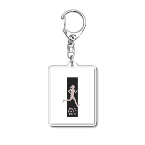 モダンでシンプルなランナーのシルエット Acrylic Key Chain