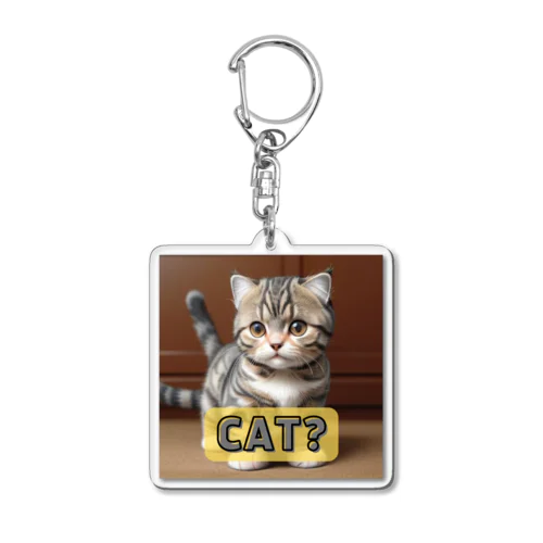 🐾 ケマオの「CAT?」スコティッシュフォールドグッズ 🐱 アクリルキーホルダー