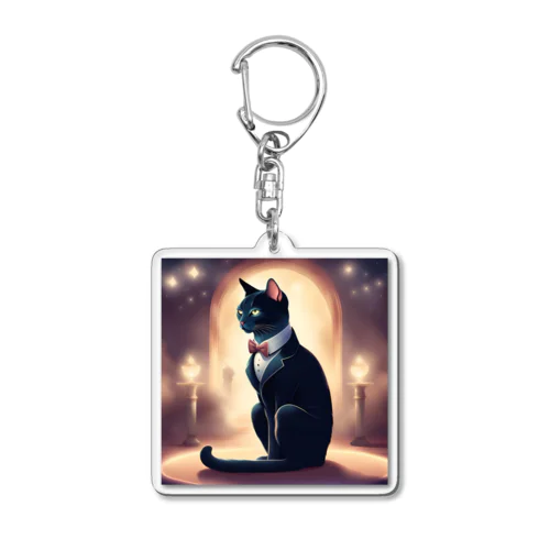 猫　紳士 Acrylic Key Chain