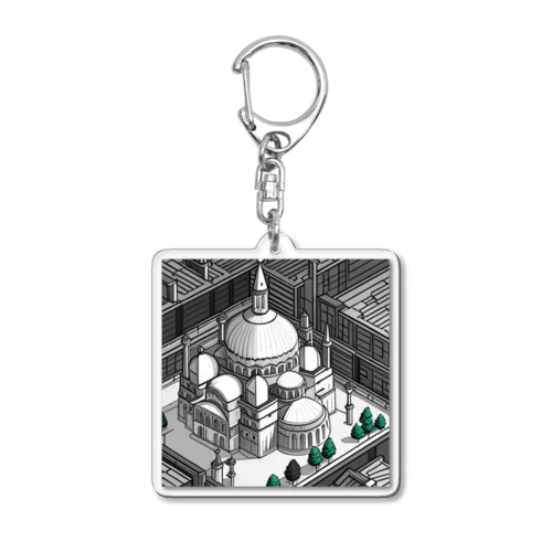 有名な観光スポットイメージ画像：イスタンブールのアヤソフィア（トルコ） Acrylic Key Chain