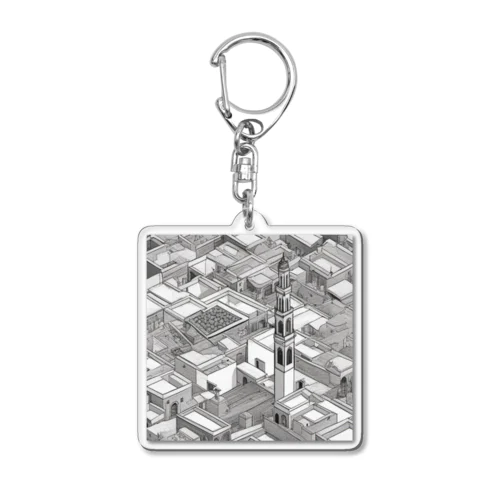 有名な観光スポットイメージ画像：モロッコのマラケシュ旧市街（モロッコ、マラケシュ） Acrylic Key Chain