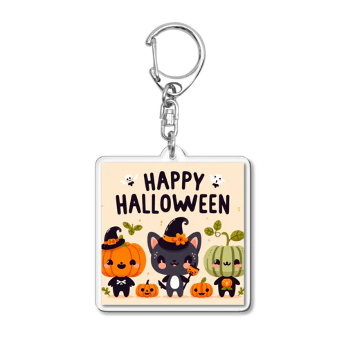 Happy Halloween かわいいハローウィーンキャラクター アクリルキーホルダー