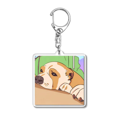 やる気のない犬 Acrylic Key Chain