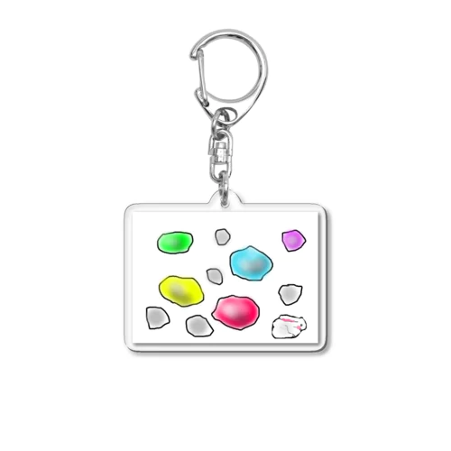 色石　うさぎ石　お話の世界【虹色空うさぎ】 Acrylic Key Chain