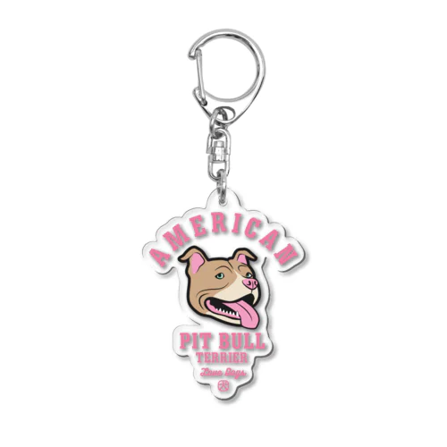 Love❤️Dogs（アメリカンピットブルテリア・赤鼻） Acrylic Key Chain