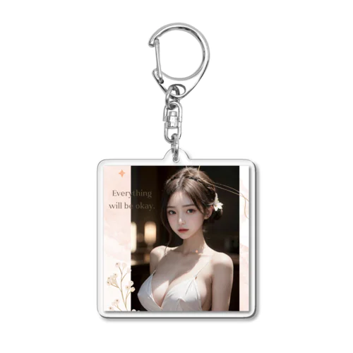 美女図鑑（子猫） Acrylic Key Chain