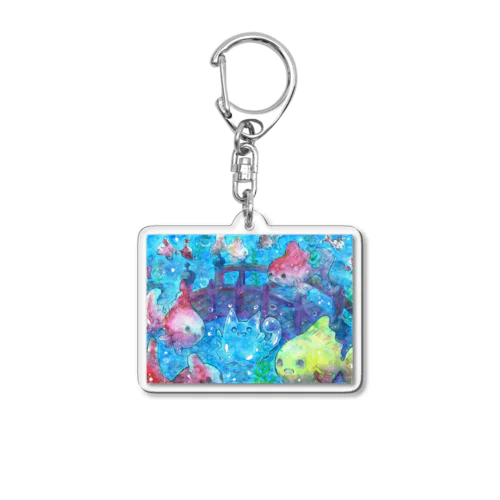 金魚とスケスケニャメクジ Acrylic Key Chain