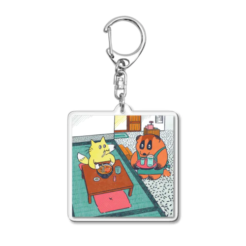 お冷もどうぞムジナ Acrylic Key Chain