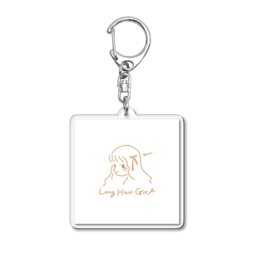 long hair girl Acrylic Key Chain