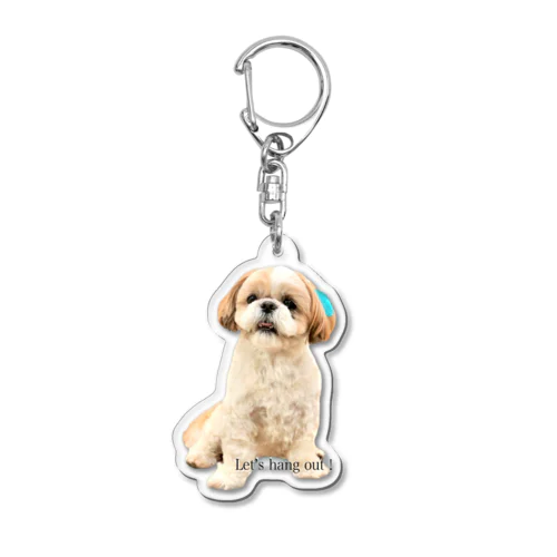 おすましシーズー犬のくぅちゃん Acrylic Key Chain