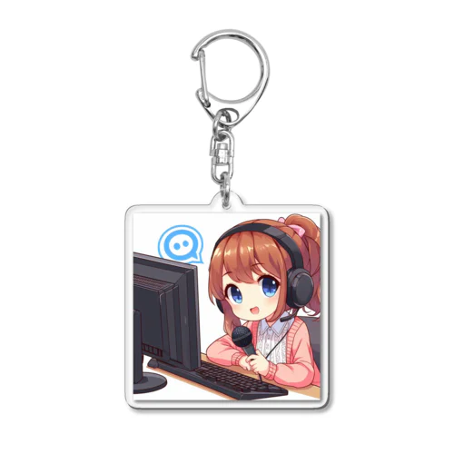 ゲーム実況してる少女 Acrylic Key Chain