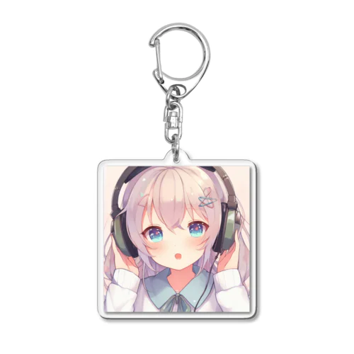 可愛いヘッドフォンガール Acrylic Key Chain