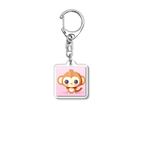 ペーパークラフト風の猿 Acrylic Key Chain