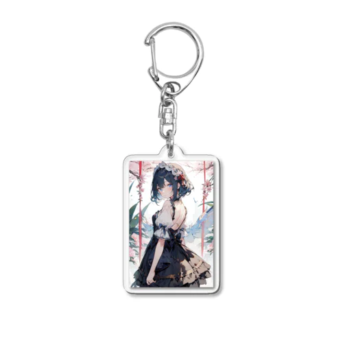 花と少女 Acrylic Key Chain