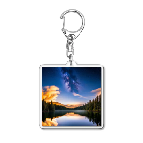 空と湖 Acrylic Key Chain