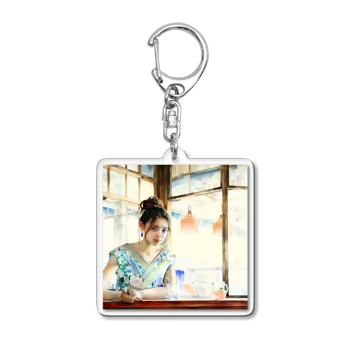 日本人女性カフェ Acrylic Key Chain
