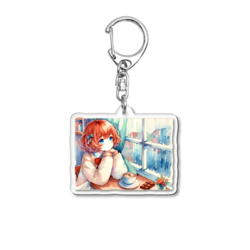 雨の日にはチョコを。 Acrylic Key Chain