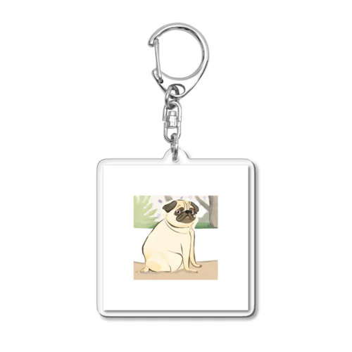 犬　パグ Acrylic Key Chain