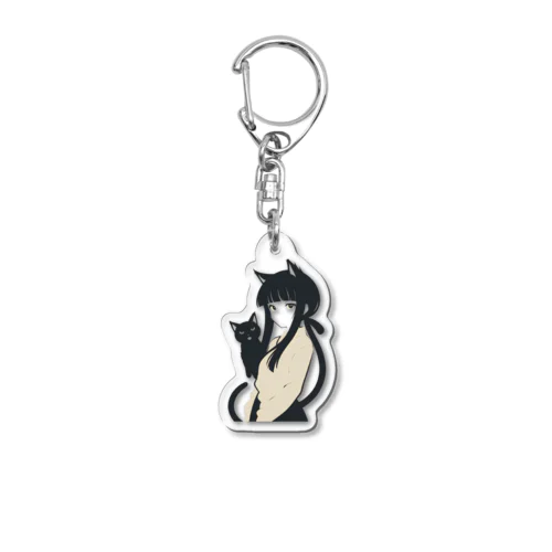 黒猫の少女 Acrylic Key Chain