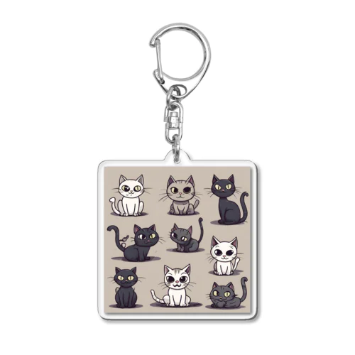 怖かわ猫(複数) Acrylic Key Chain