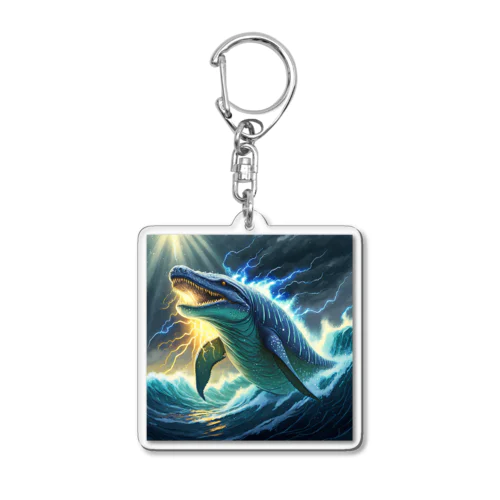 雷を纏いしモササウルス Acrylic Key Chain