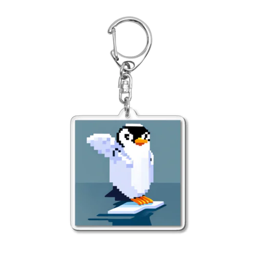 【ペンギン】ドット絵あにまるさん Acrylic Key Chain