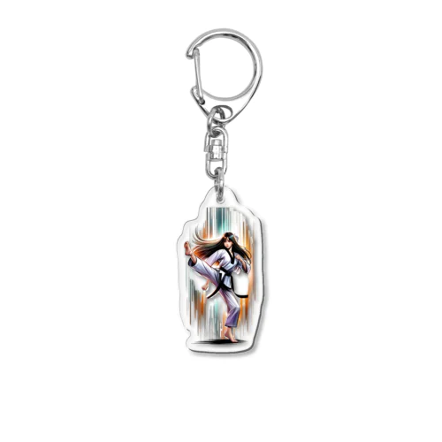 黒帯テコンドー女子 Acrylic Key Chain