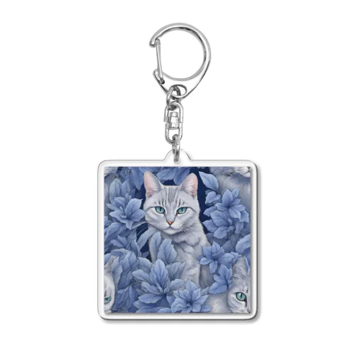 サルビア猫　 Acrylic Key Chain