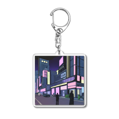 サイバーパンク風イラスト Acrylic Key Chain