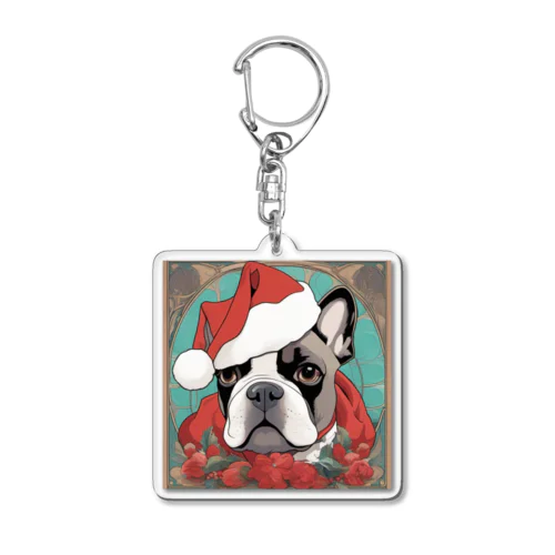 フレンチブルドッグ　クリスマス風 Acrylic Key Chain