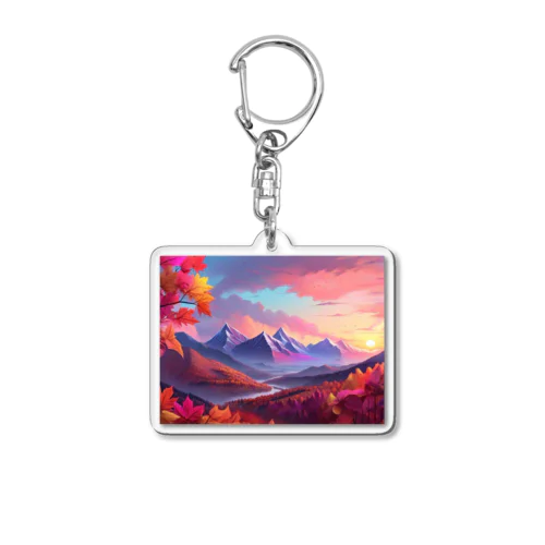 紅葉の山々 Acrylic Key Chain