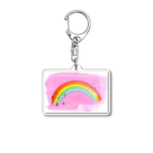 ピンク空と虹🌈 Acrylic Key Chain